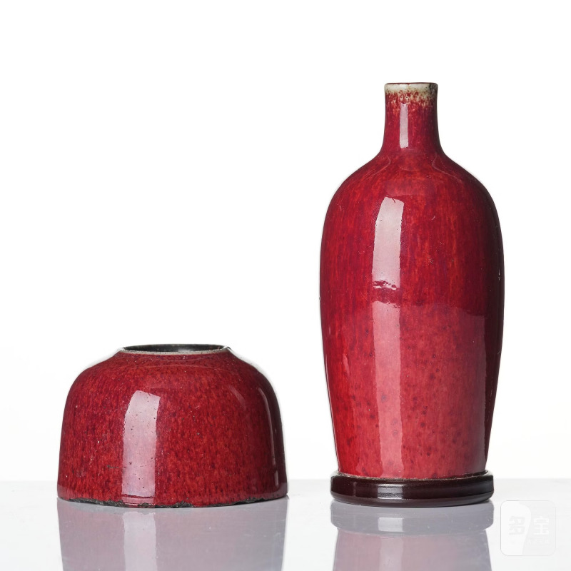 A flambé glazed vase and brush-washer, - 图4